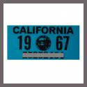 1967 CA YOM DMV Sticker - License Plate Registration