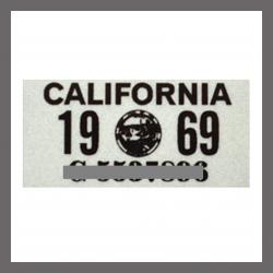 1969 CA YOM DMV Sticker - License Plate Registration