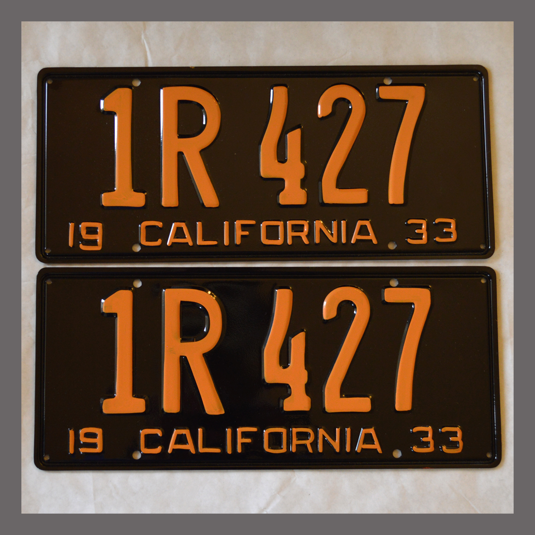 California License Plate 1933